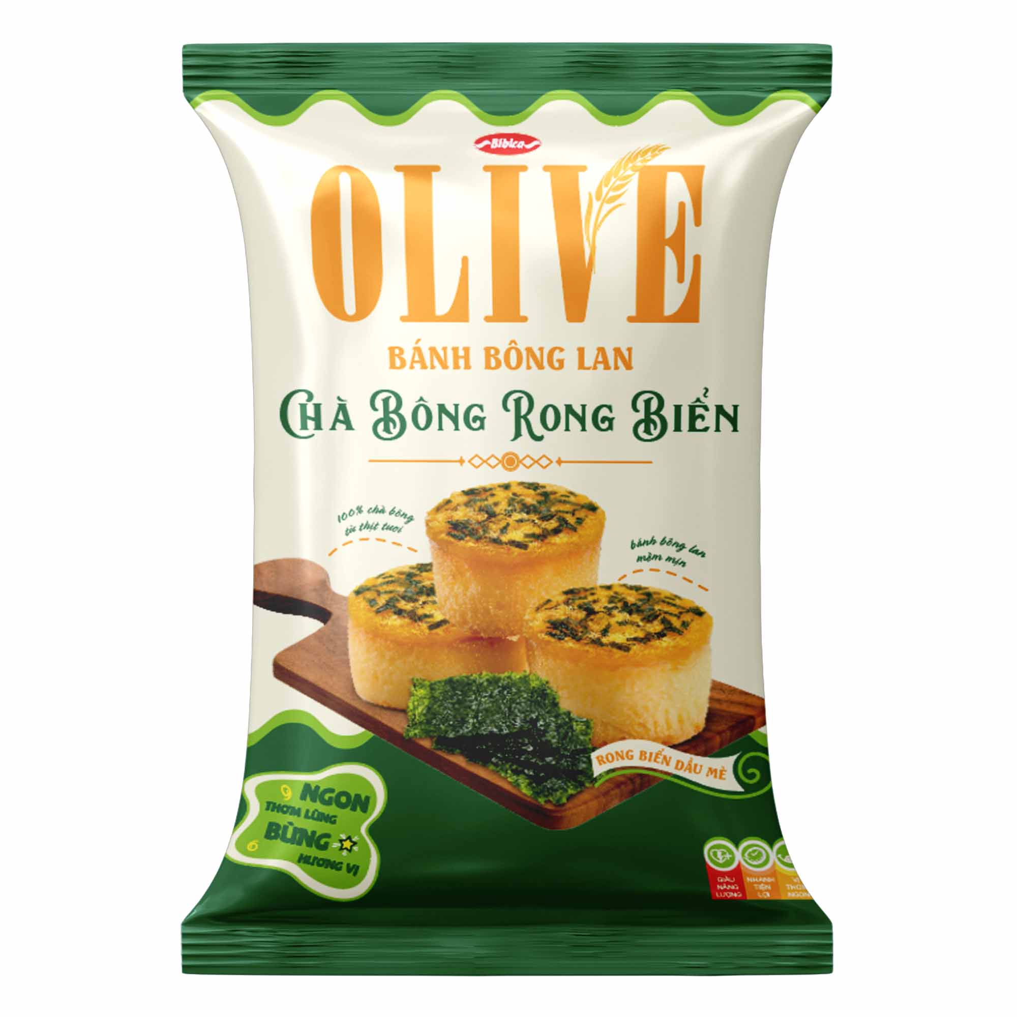 Bánh bông lan Olive chà bông rong biển 35g