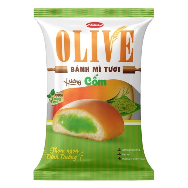 Bánh mì Olive hương cốm gói 50g