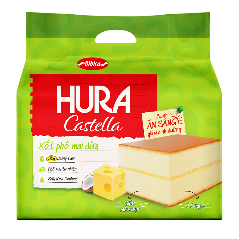 Bánh Hura Castella Phô Mai Dừa túi 150g