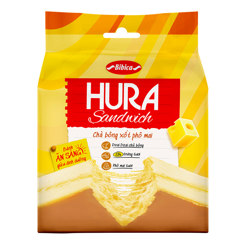 Bánh Hura Sandwich Chà Bông xốt Phô Mai túi 90g