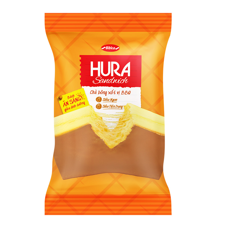 Bánh Hura Sandwich Chà Bông xốt BBQ túi 90g