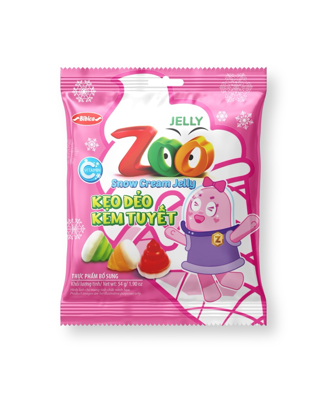 Kẹo dẻo Zoo kem tuyết túi 54g