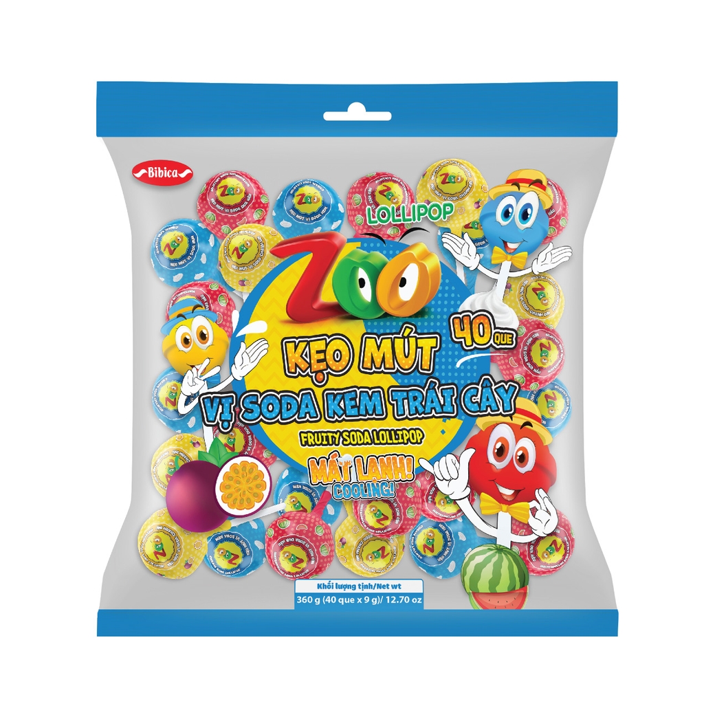 Kẹo Mút Zoo Soda Kem Trái Cây
