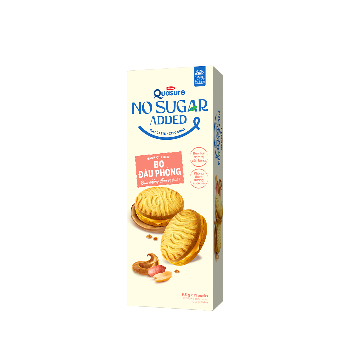 Bánh Quy Dinh Dưỡng Quasure No Sugar Added - Bơ Đậu Phộng