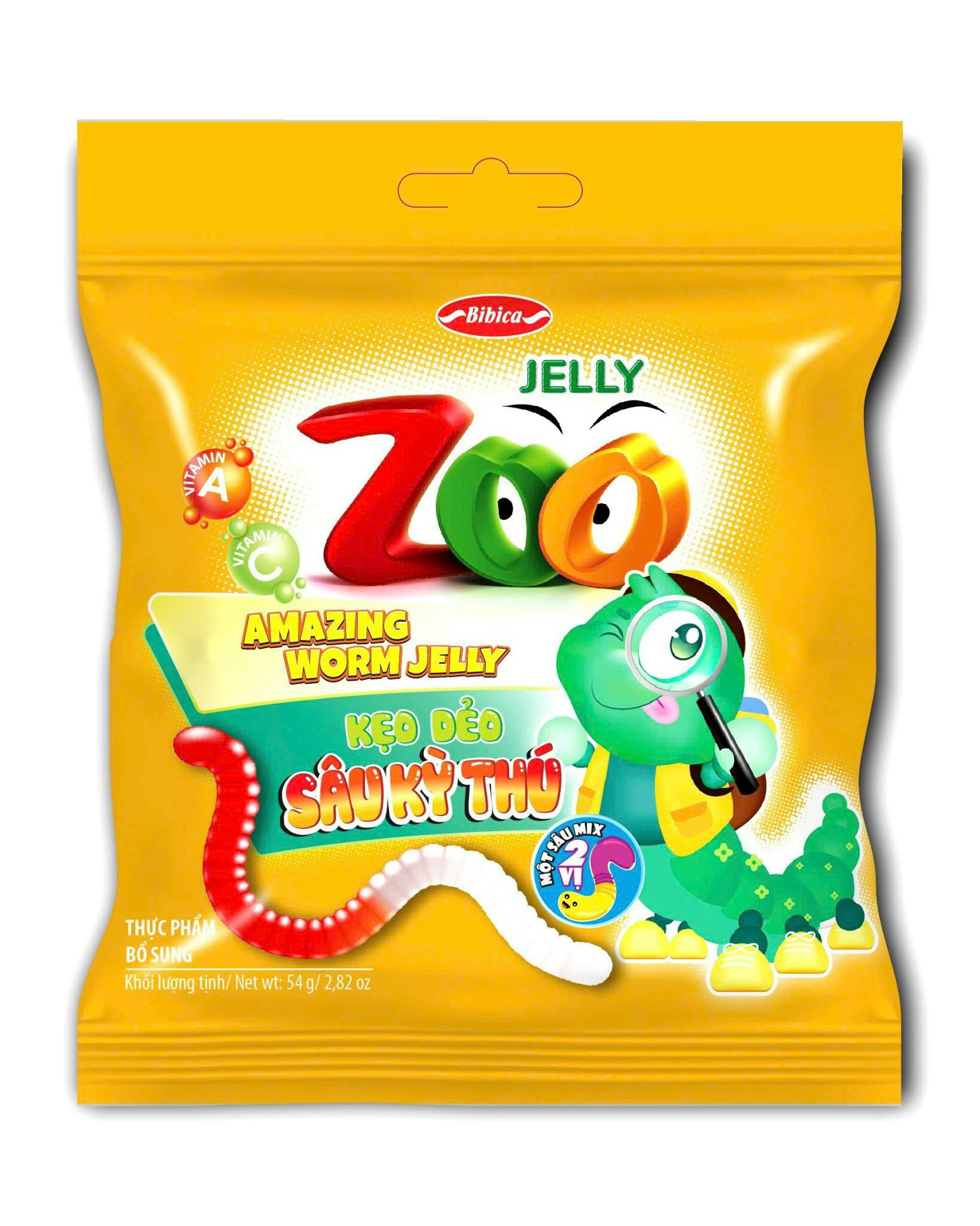 Kẹo dẻo Zoo sâu kỳ thú hương Cam - Mix Berry túi 24g
