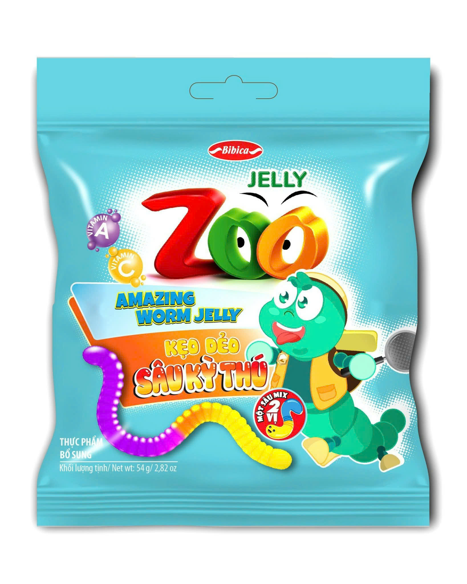 Kẹo dẻo Zoo sâu kỳ thú hương Chanh dây - nho túi 24g