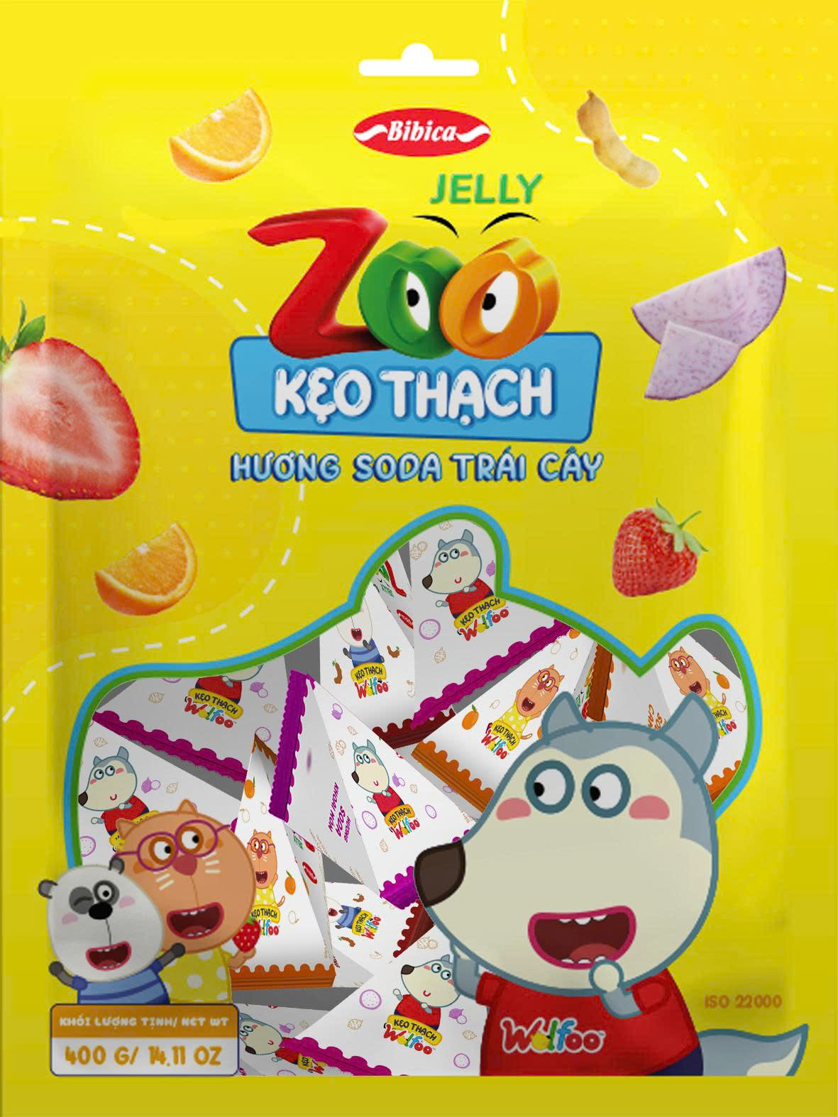 Kẹo Thạch Zoo Soda Trái Cây Bibica 400g