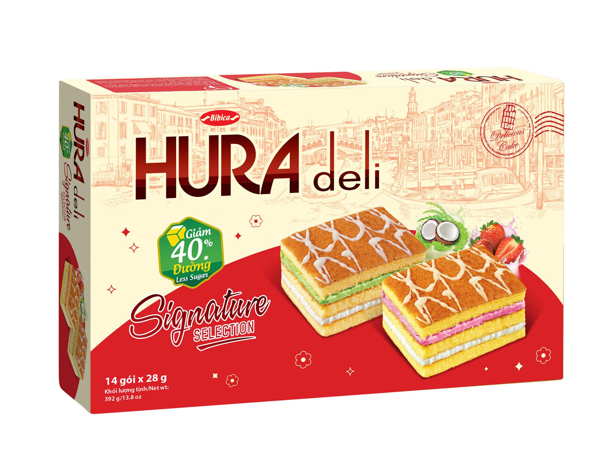 Bánh Hura Deli Signature Selection (Cốm - Dừa và Sữa - Dâu) Hộp 392g