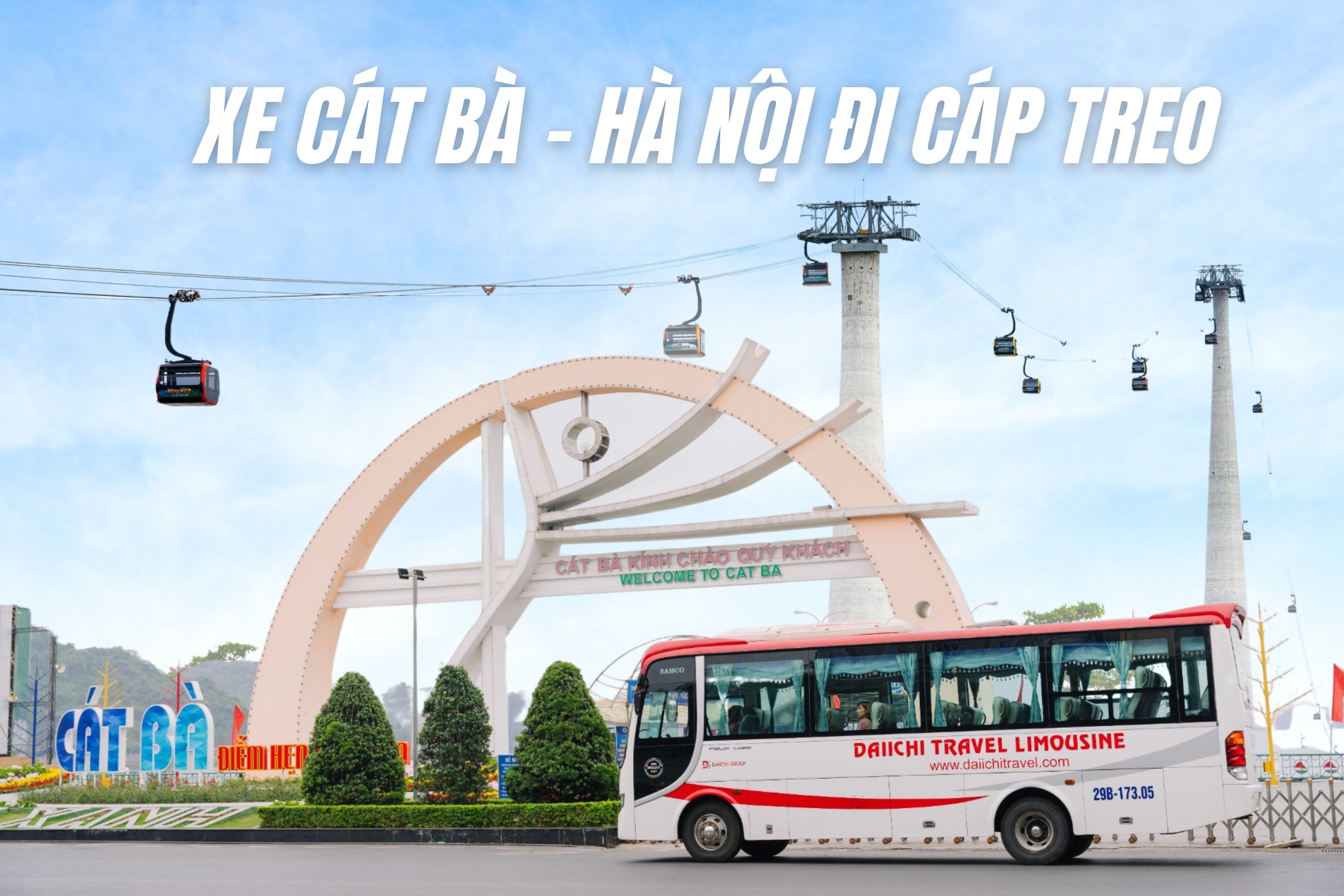 Xe Cát Bà đi Hà Nội | Xe Bus + Cáp treo