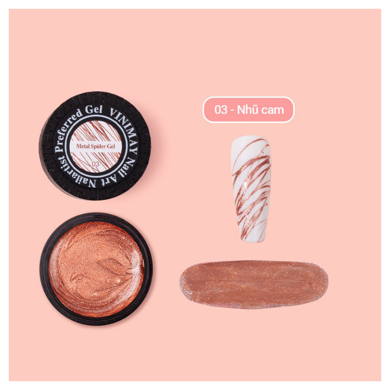 Gel mạng nhện nhũ sợi Vinimay - Nhũ cam (1/5/10/30/50 pcs/case)