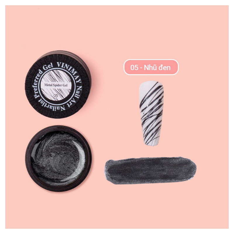 Gel mạng nhện nhũ sợi Vinimay - Nhũ đen (1/5/10/30/50 pcs/case)
