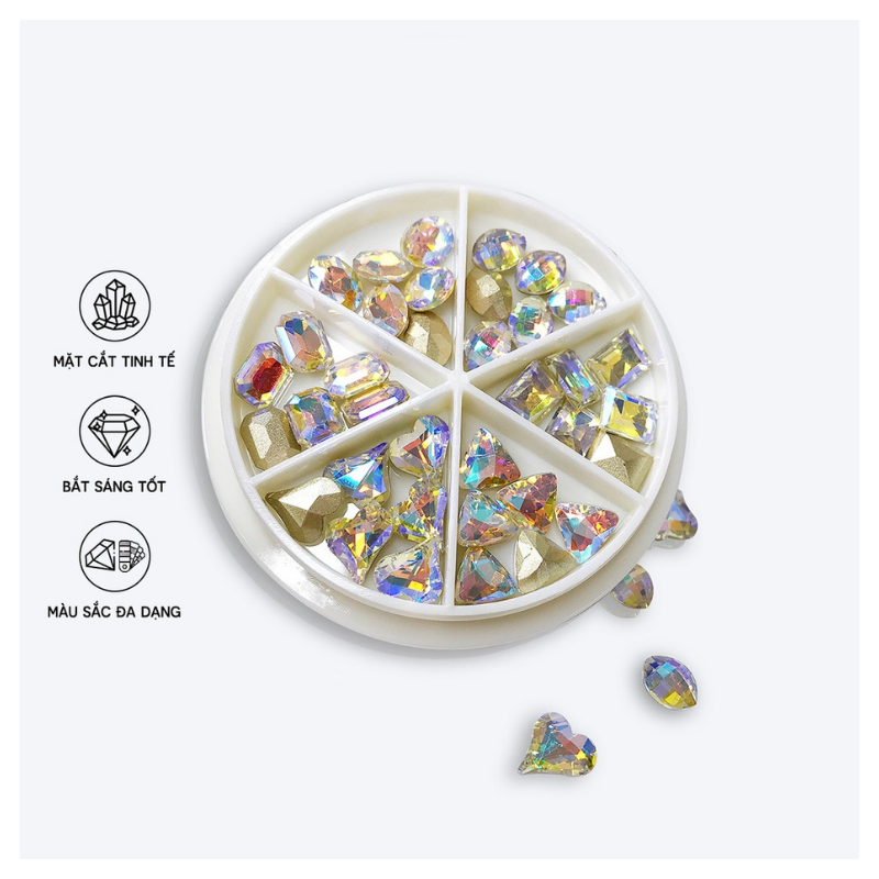 Khay tròn đá khối mix nhiều màu (5/10/30/50 set/case)