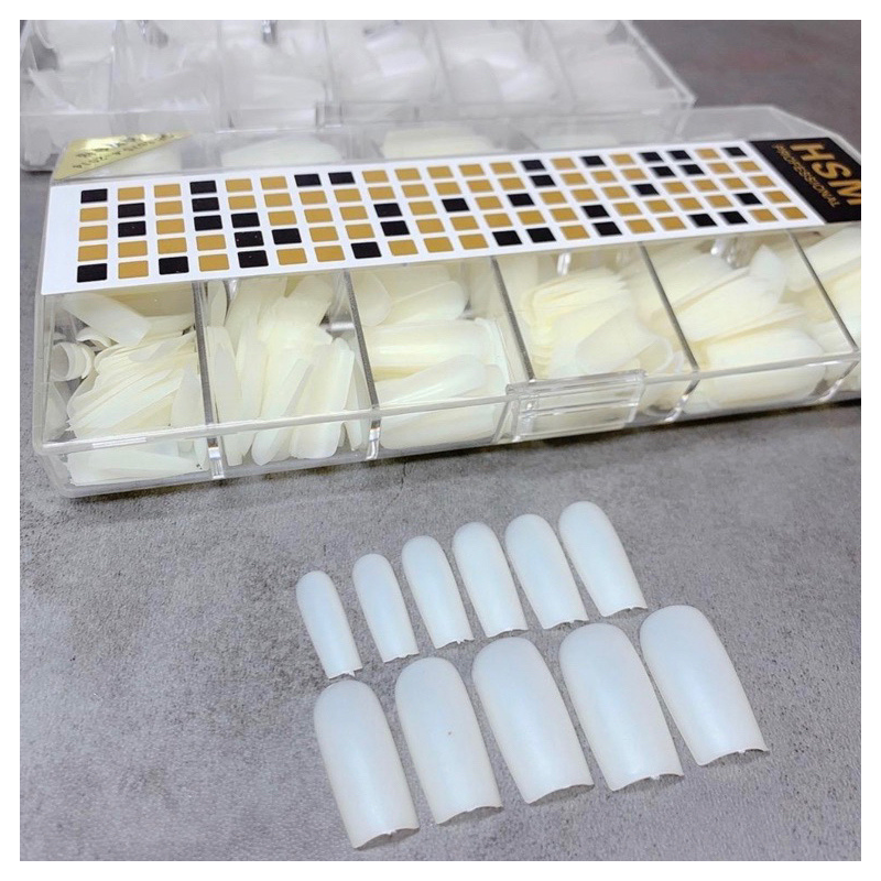 Móng úp tay HSM form vuông (5/10/30/50 set/case) (500 móng)