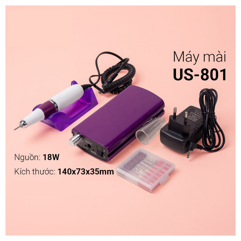Máy mài móng tích điện US-801 (1/5/10/30 pcs/case)