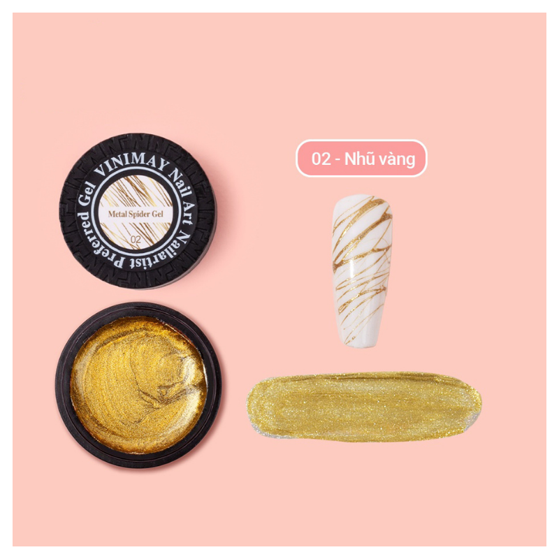 Gel mạng nhện nhũ sợi Vinimay - Nhũ vàng (1/5/10/30/50 pcs/case)