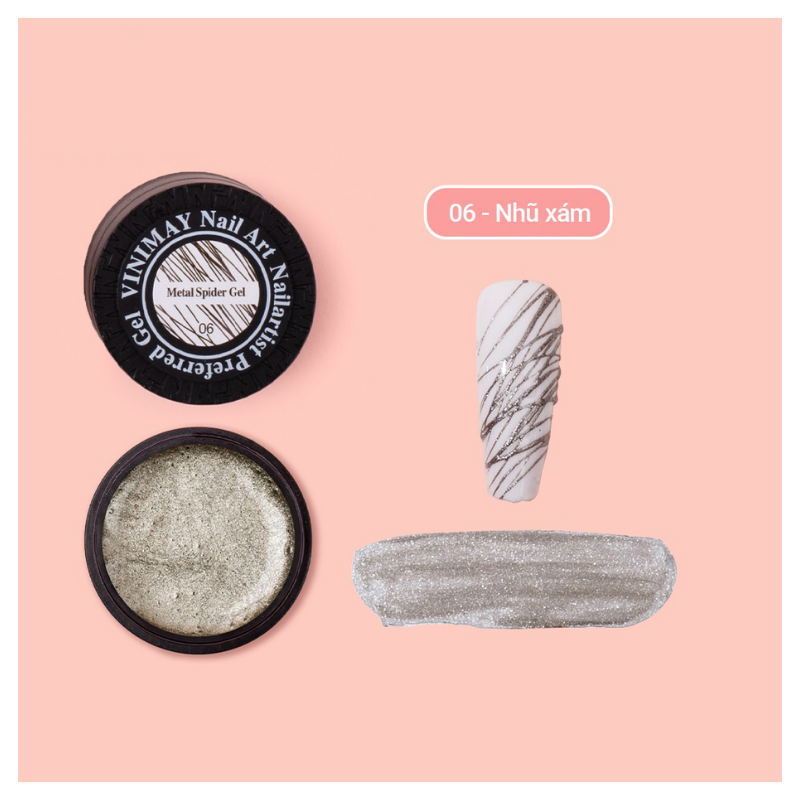 Gel mạng nhện nhũ sợi Vinimay - Nhũ xám (1/5/10/30/50 pcs/case)