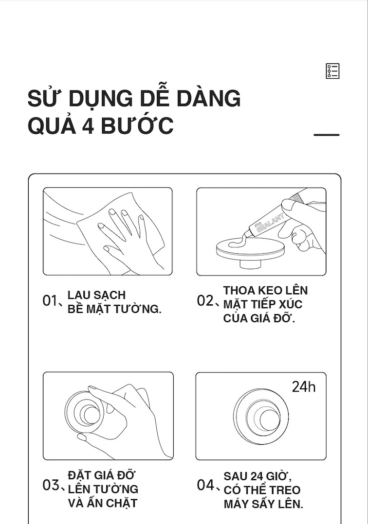 Giá treo màu tím Laifen SE, Lite, Swift LF03 phụ kiện máy sấy tóc
