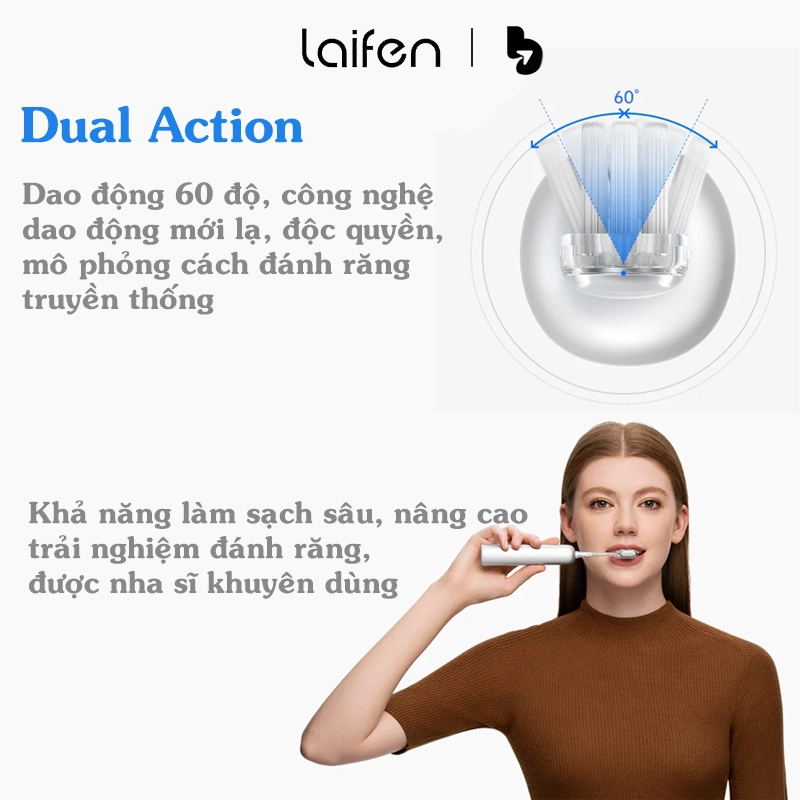Bàn chải điện LAIFEN WAVE thế hệ mới - bàn chải đánh răng Laifen