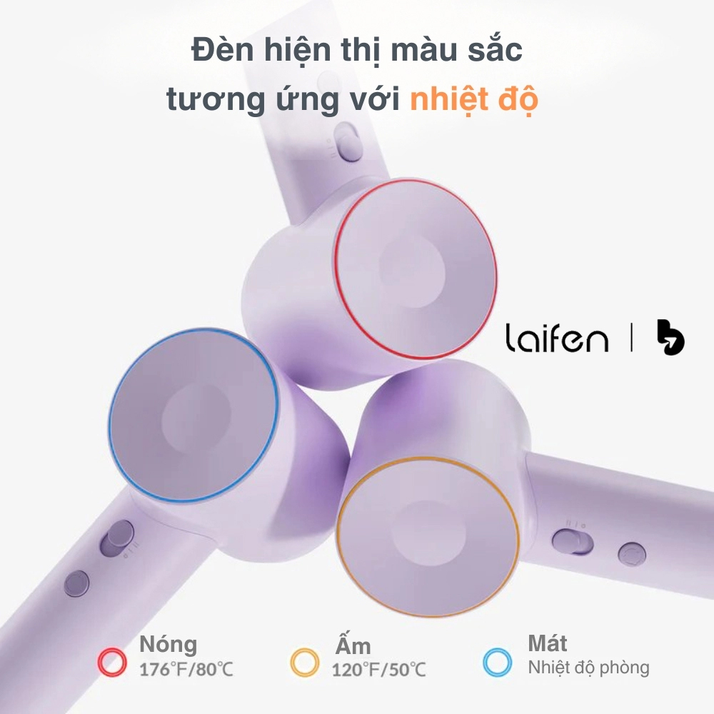 Máy sấy tóc ion âm tốc độ cao Laifen SE, Chip nhiệt AI thông minh