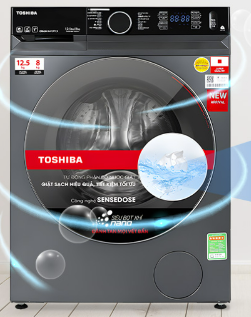 Máy giặt sấy Toshiba Inverter 12.5 kg TWD-BM135GF4V Kho Giá Rẻ Nhất