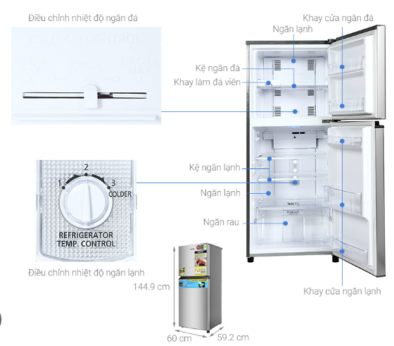 Tủ lạnh Panasonic Inverter 234 lít NR-TV261APSV Kho Điện Máy Hà Nội Giá Rẻ Nhất Mới 100%