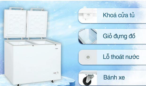 Tủ Đông Mát Aqua Inverter 503 Lít AQF-C6102E  Kho ĐIện Máy Hà Nội Giá Rẻ Nhất