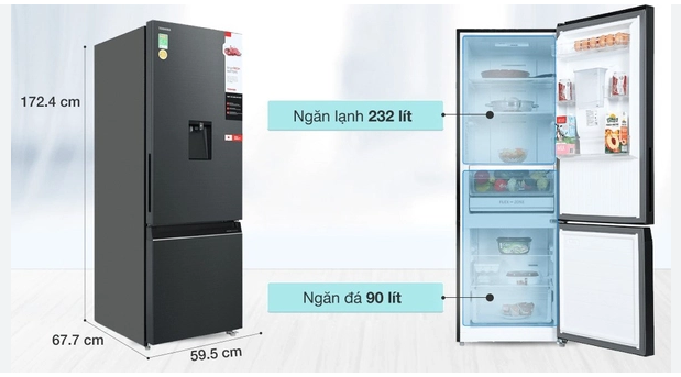 Tủ lạnh Toshiba Inverter 322 lít GR-RB405WE-PMV(06)-MG Chính Hãng Nguyên Seal