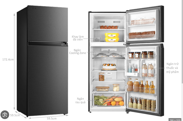 Tủ lạnh Toshiba Inverter 338 lít GR-RT440WE-PMV(06)-MG Giá Rẻ Chính Hãng