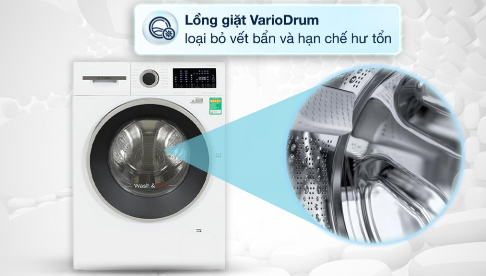 Máy giặt sấy Bosch 10 kg - sấy 6 kg WNA254U0SG Series 6 Máy giặt - Máy sấy 10/6 kg 1400 vòng/phút Kho Điện Máy Hà Nội Giá Rẻ Nhất