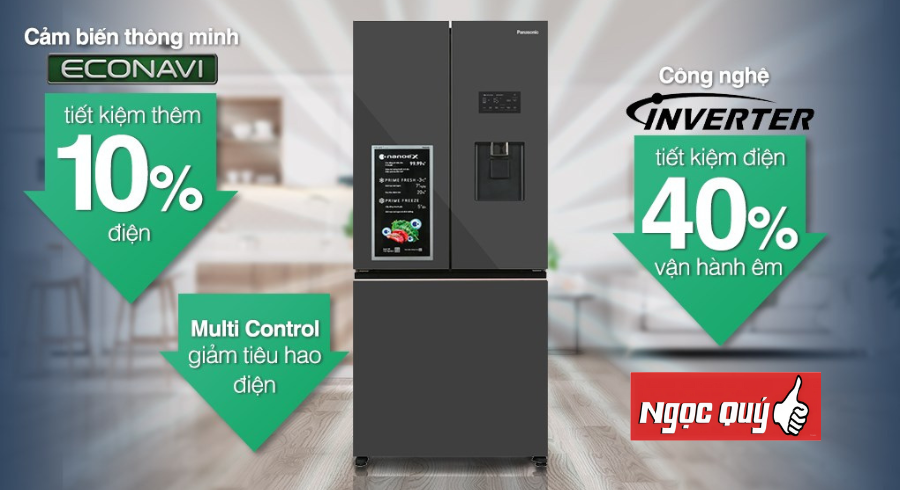 Tủ lạnh Panasonic Inverter 495 lít Multi Door PRIME+ Edition NR-CW530XMMV BH 2 năm
