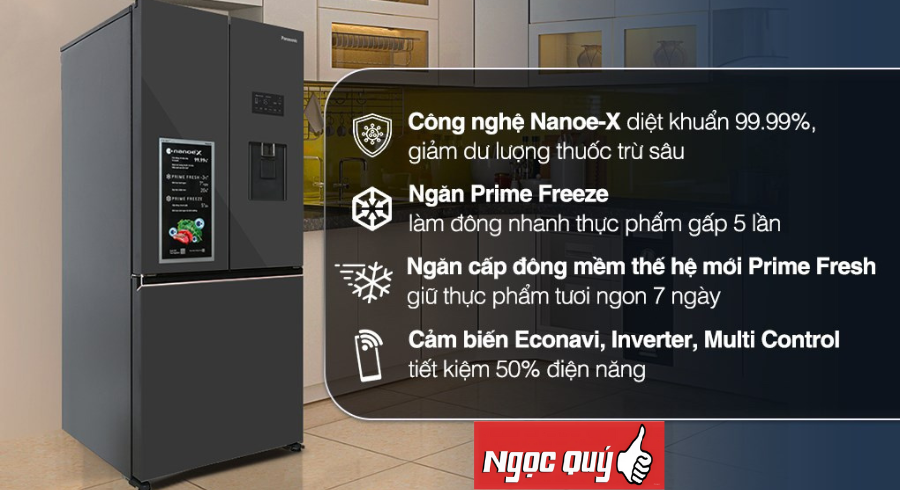 Tủ lạnh Panasonic Inverter 495 lít Multi Door PRIME+ Edition NR-CW530XMMV  mới 100% BH 2 năm