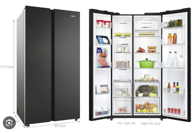 Tủ lạnh Aqua Inverter 646 lít AQR-S682XA(SLB) Tại Kho Giá Rẻ Nhất Hà Nội