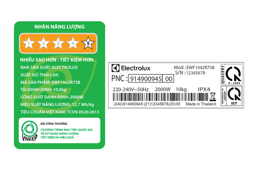 Máy giặt Electrolux Inverter 10 kg EWF1042R7SB