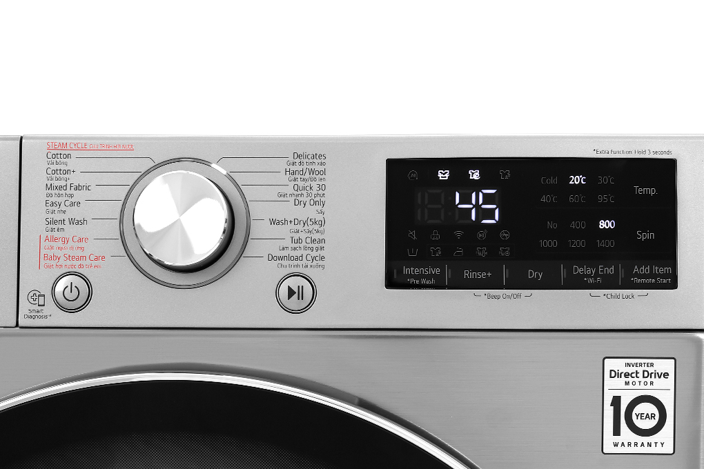 Máy giặt sấy LG FV1409G4V  lồng ngang 9 Kg Inverter