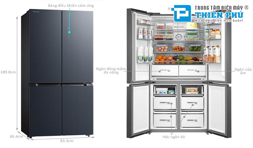 Tủ lạnh Toshiba Inverter 556 lít GR-RF670WI-PGV(A9)-BG Mơi 100% Chính Hãng
