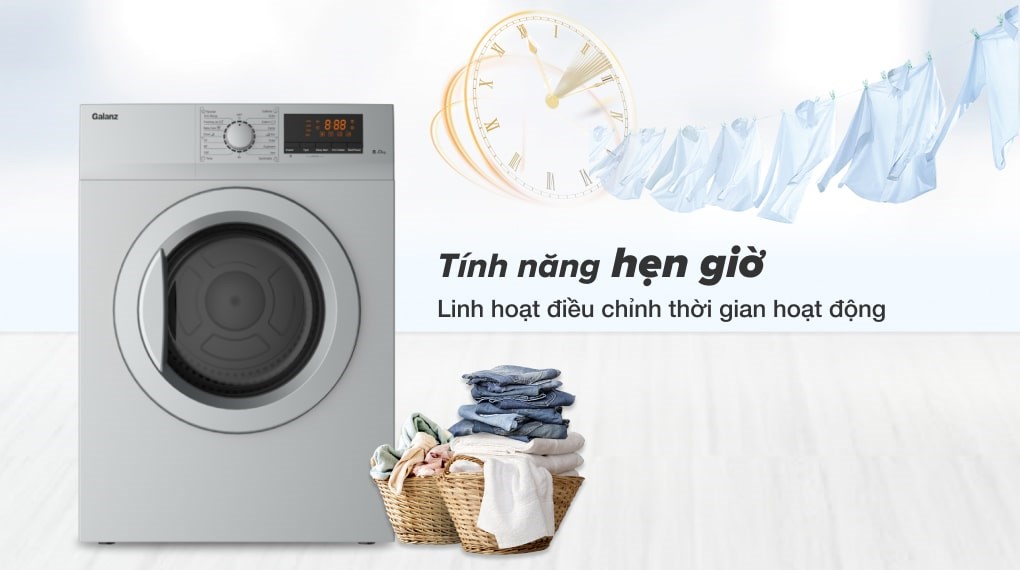 Máy sấy thông hơi Galanz 8 kg DV-80T5C(S)