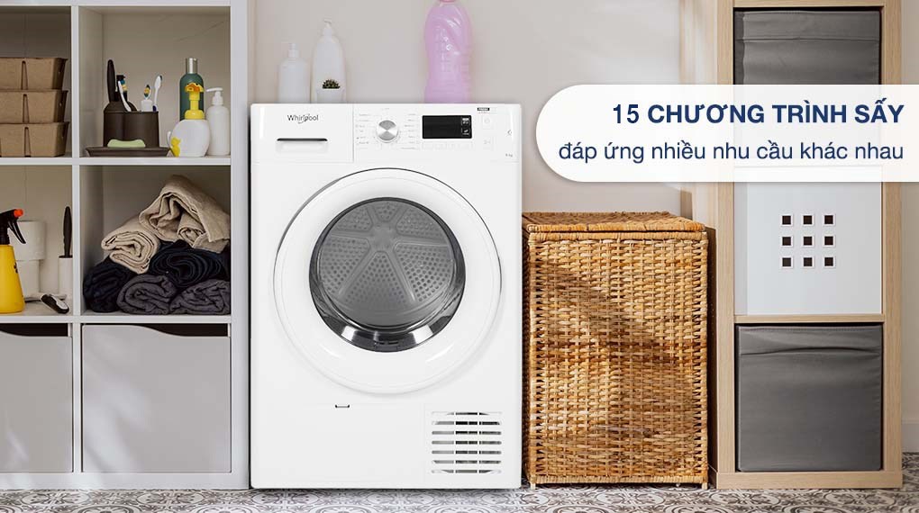 Máy sấy ngưng tụ Whirlpool FreshCare+ 8 kg FFTCM118XB EE