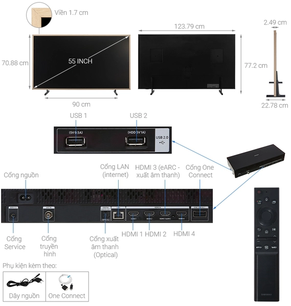 Smart TV Samsung QA75LS03C 4K 75 inch Khung Tranh The Frame QLED ( 75LS03C ) Chính Hãng