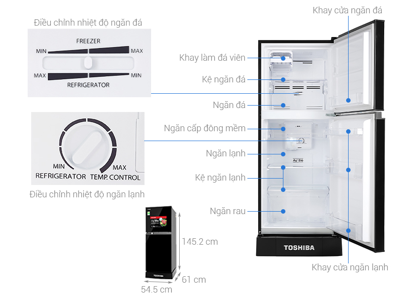 Tủ lạnh Toshiba Inverter 233 lít GR-A28VM  Giá Rẻ Nhất