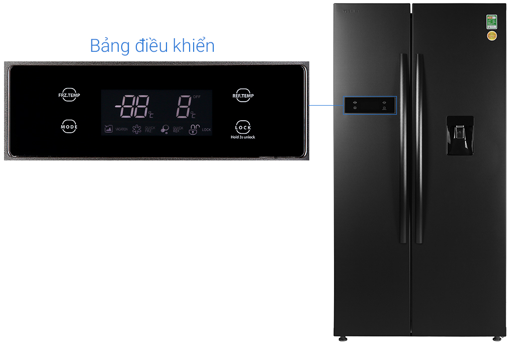 Tủ lạnh Toshiba SBS Inverter 493L RS637WE-PMV(06)-MG