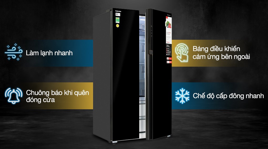 Tủ lạnh Toshiba Inverter 596 lít Side By Side GR-RS780WI-PGV(22)-XK Mới 100%