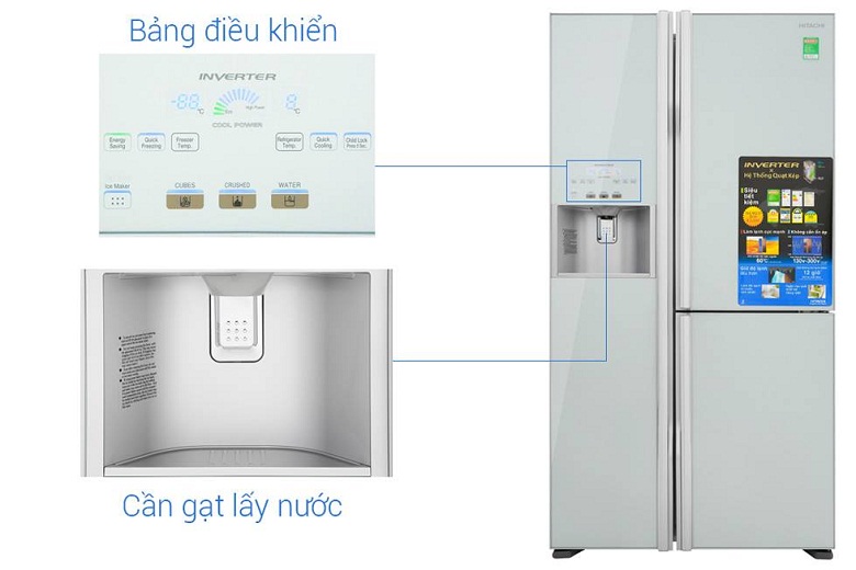 Tủ lạnh Side by side HITACHI R-FM800GPGV2 (GS) 584 Lít Inverter