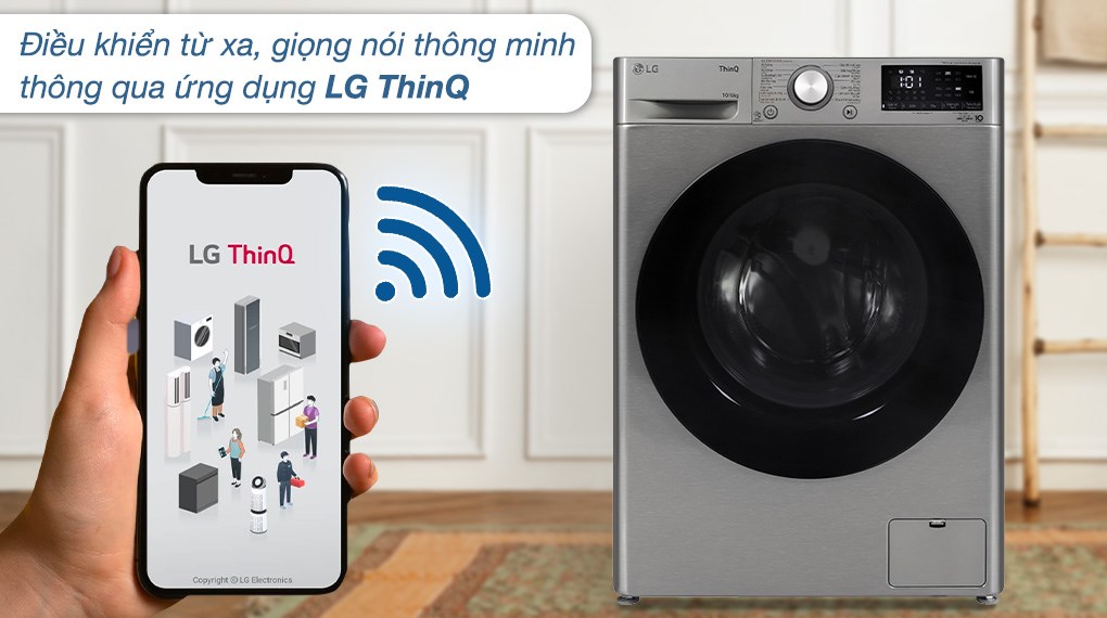 Máy giặt sấy LG FV1410D4P  AI DD Inverter giặt 10 kg - sấy 6 kg