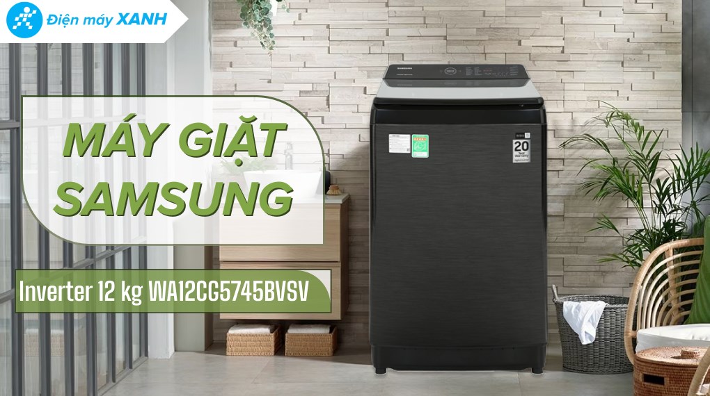 Máy giặt Samsung WA12CG5745BVSV  Inverter 12 kg