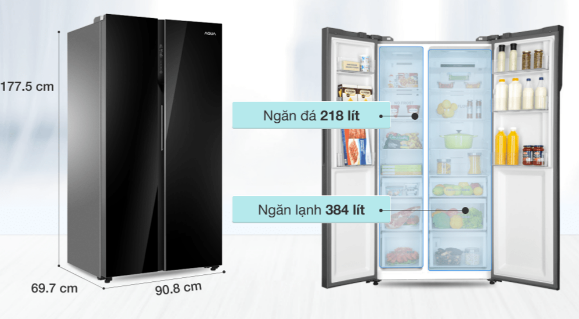 Tủ lạnh Aqua Inverter 576 lít AQR-IG696FS Mới 100% Nguyên Seal