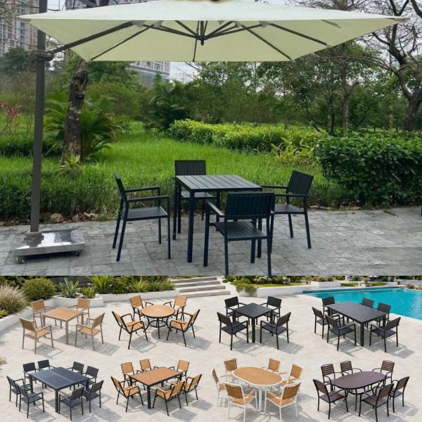 Bàn Ghế Nhôm Đúc Polywood 4 Ghế ND18