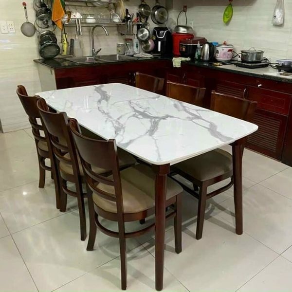 Bộ Bàn Ghế Ăn Gỗ Tự Nhiên 6 Người