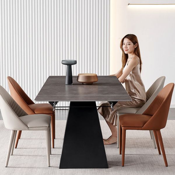 Bàn Ăn Rút Gọn 1m6 Kéo Dài 2m3 Mặt Đá Ceramic Nhập Khẩu
