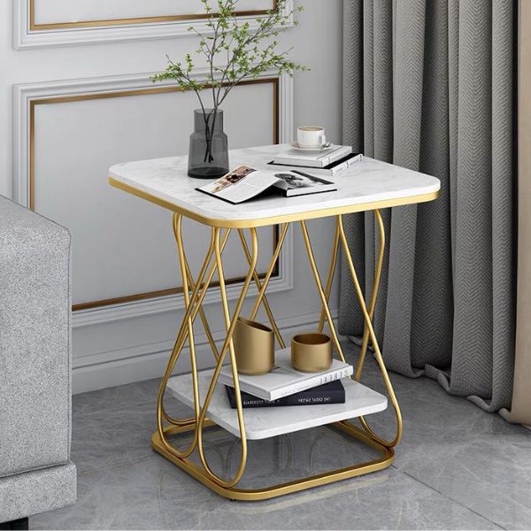 Bàn Cạnh Góc Sofa Mặt Đá BG08