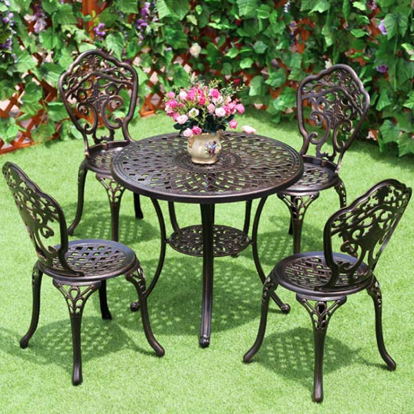 Bộ Bàn Ghế Sân Vườn Nhôm Đúc 4 Ghế ND32